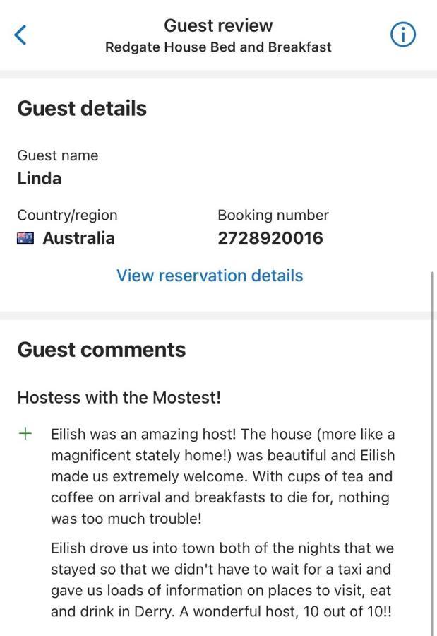 Redgate House Bed & Breakfast Londonderry Ngoại thất bức ảnh