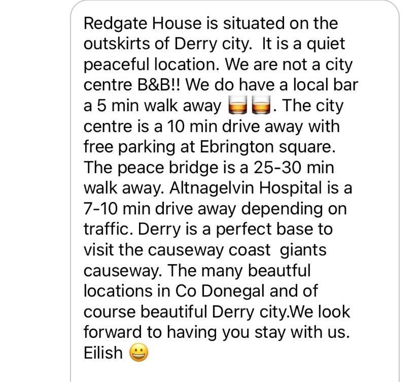 Redgate House Bed & Breakfast Londonderry Ngoại thất bức ảnh